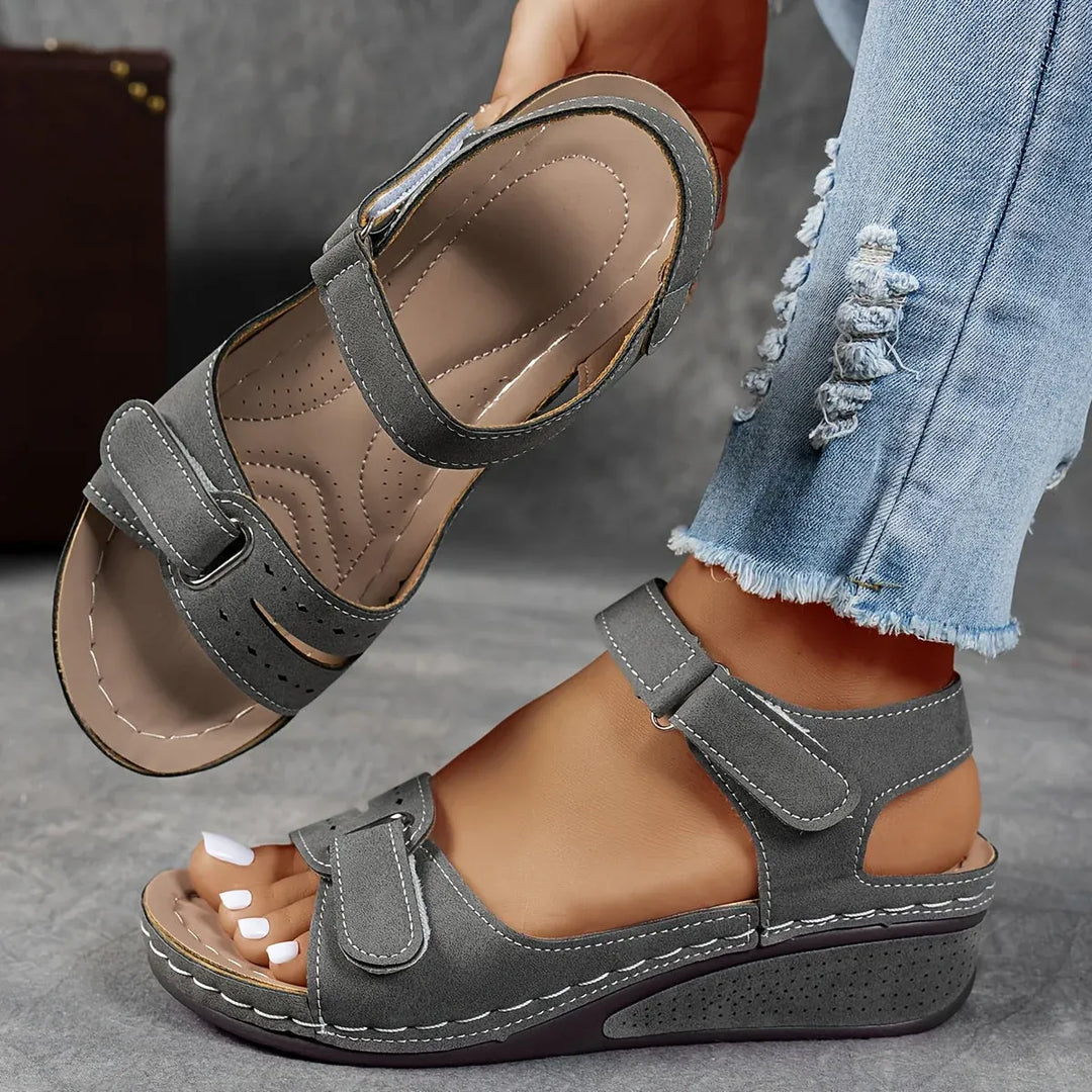 Women's Orthopedic Wedge Sandals in grey