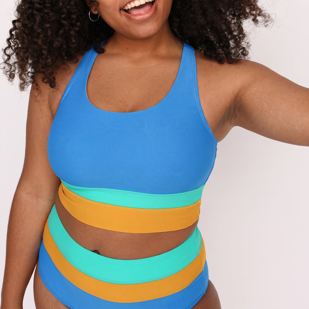 Women's High Waisted Bikini in royal blue