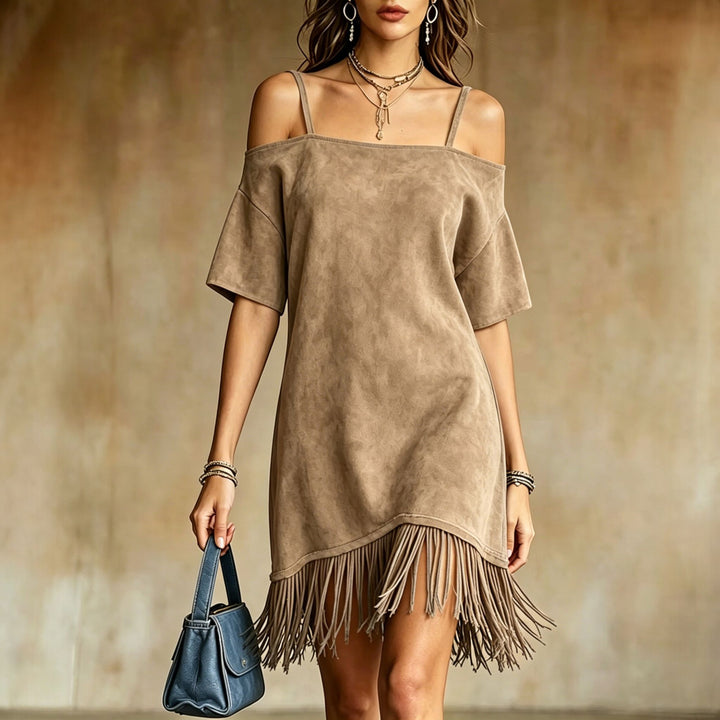Women's Summer Mini Dress in khaki