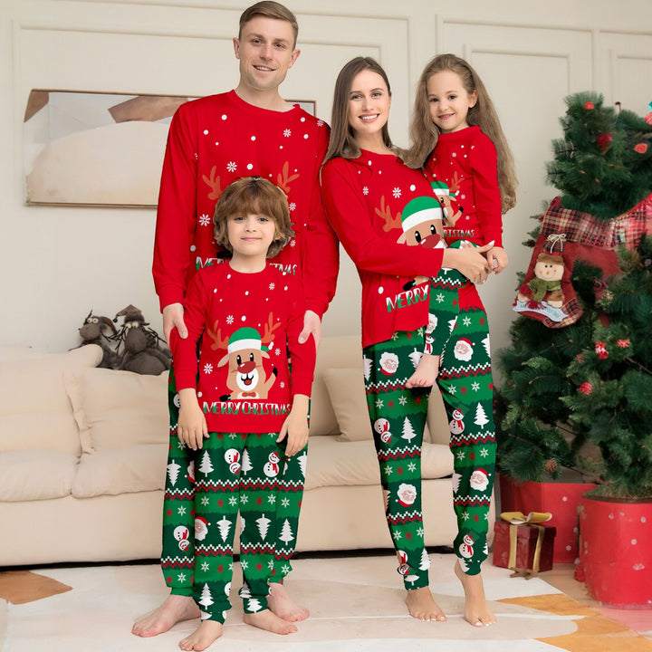 Family Matching Christmas PJs in red