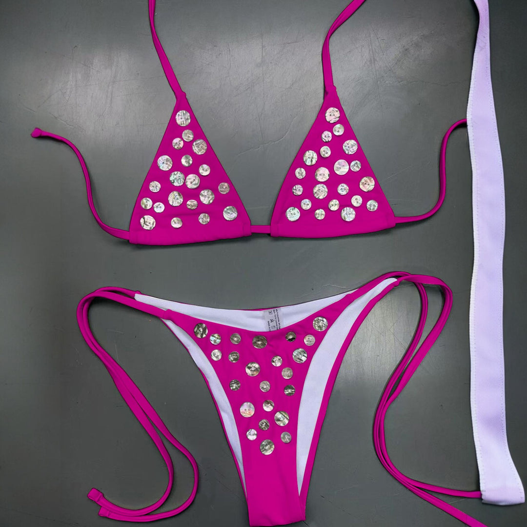 Women's String Bikini in rose red