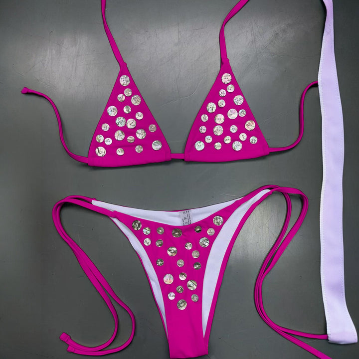 Women's String Bikini in rose red