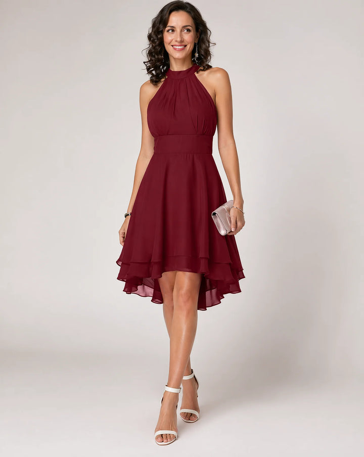 Women's Halter Neck Dress in red