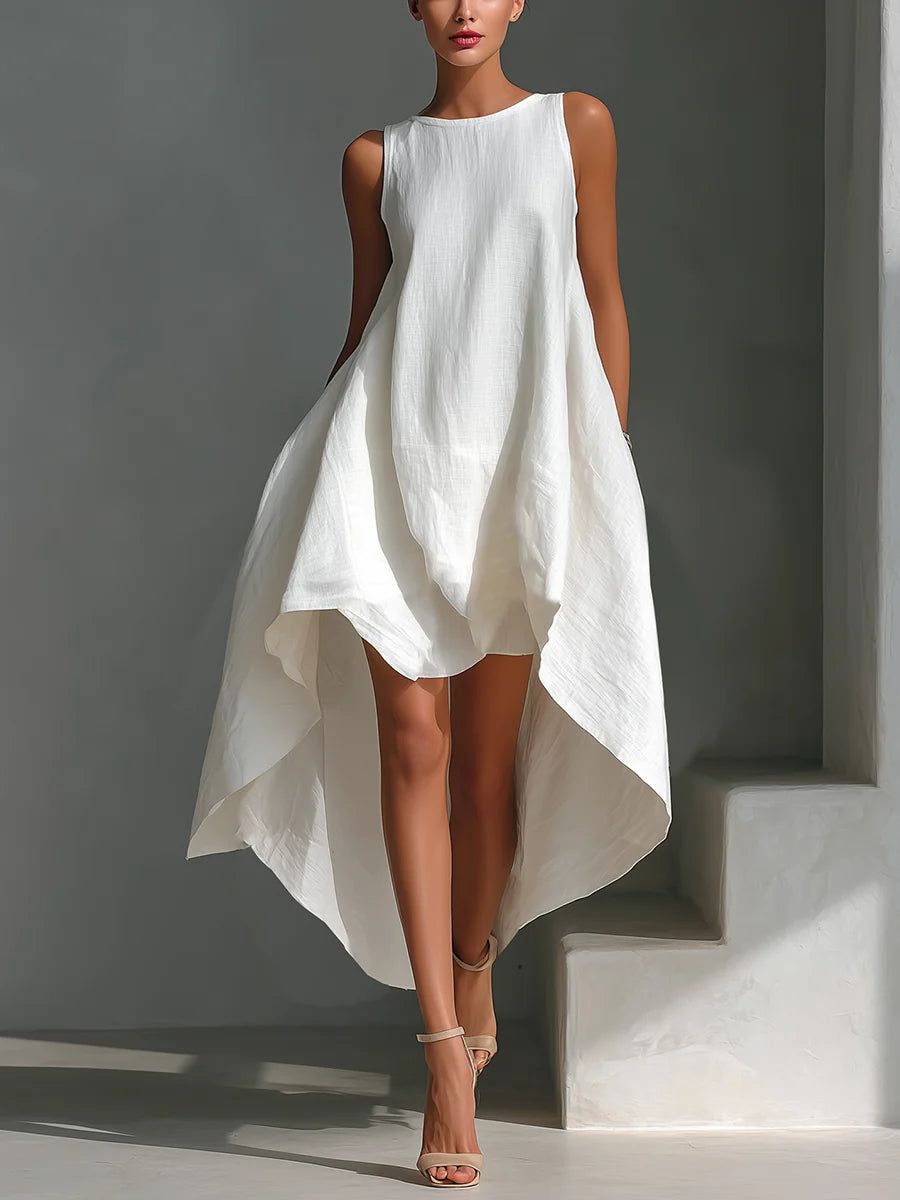 Women's Linen Dress in white