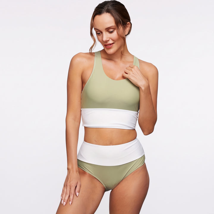 Women's High Waisted Bikini in green