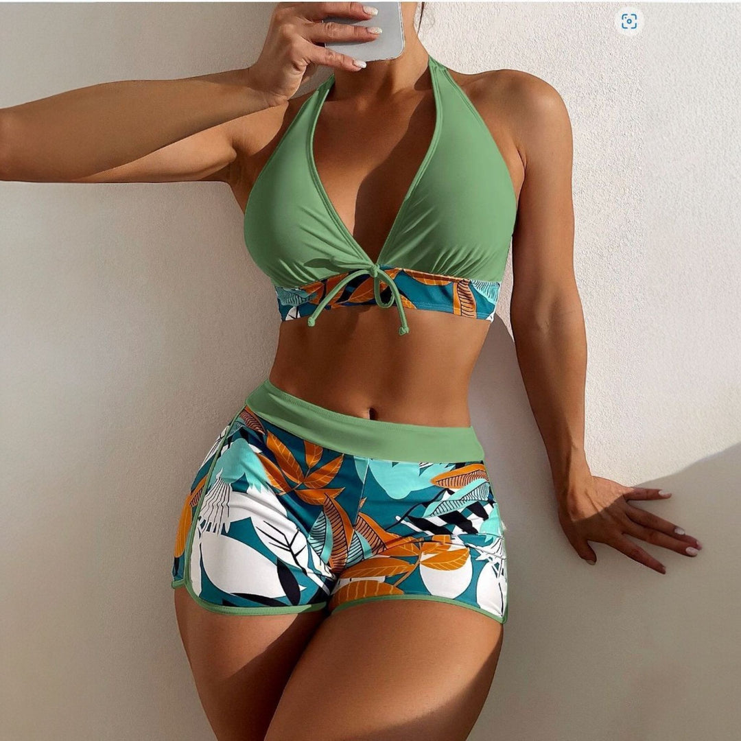 Women's High Waisted Bikini in green