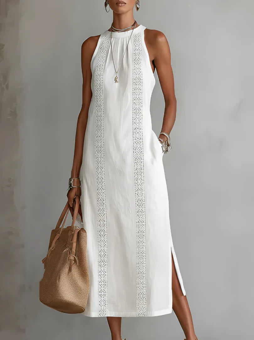 Women's Midi Summer Dress in white