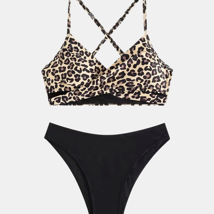 Women's Leopard Print Bikini in black leopard
