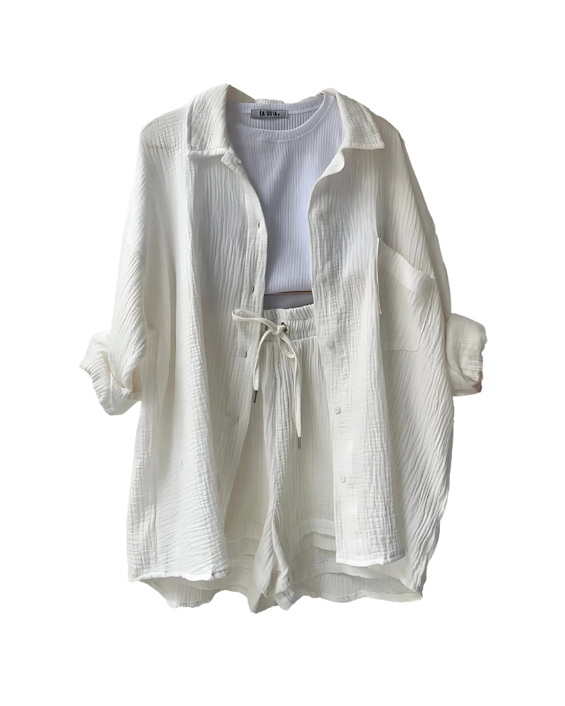 VERA™ – Modern Button-Up Shorts Set