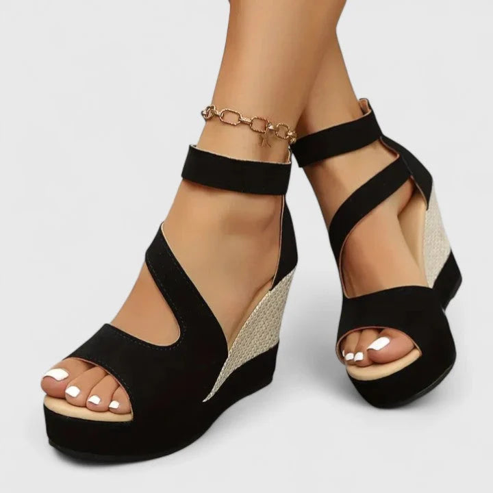 Women's Orthopedic Platform Sandals in black