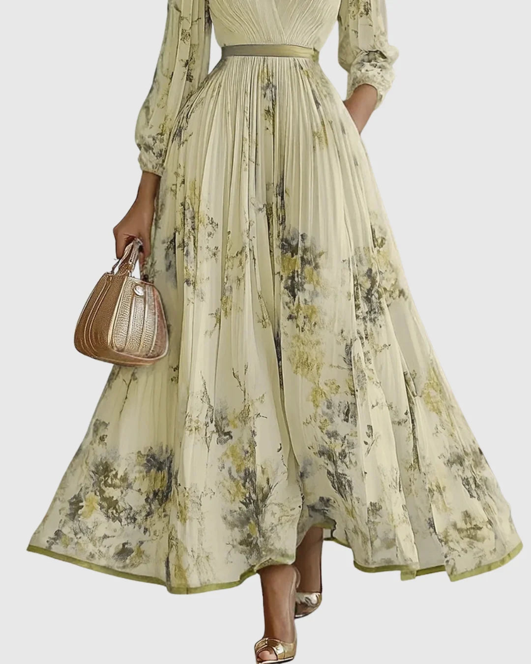 Women's Summer Maxi Dress in yellow floral