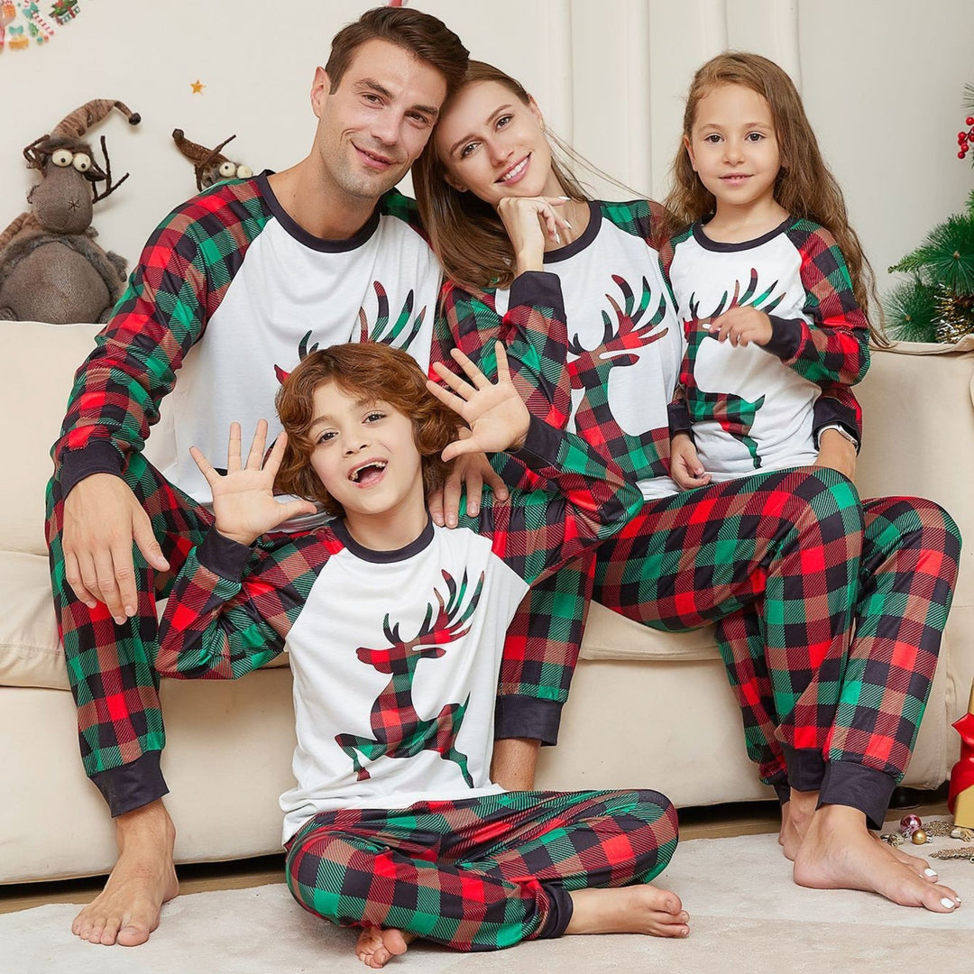 Family Matching Christmas PJs in white