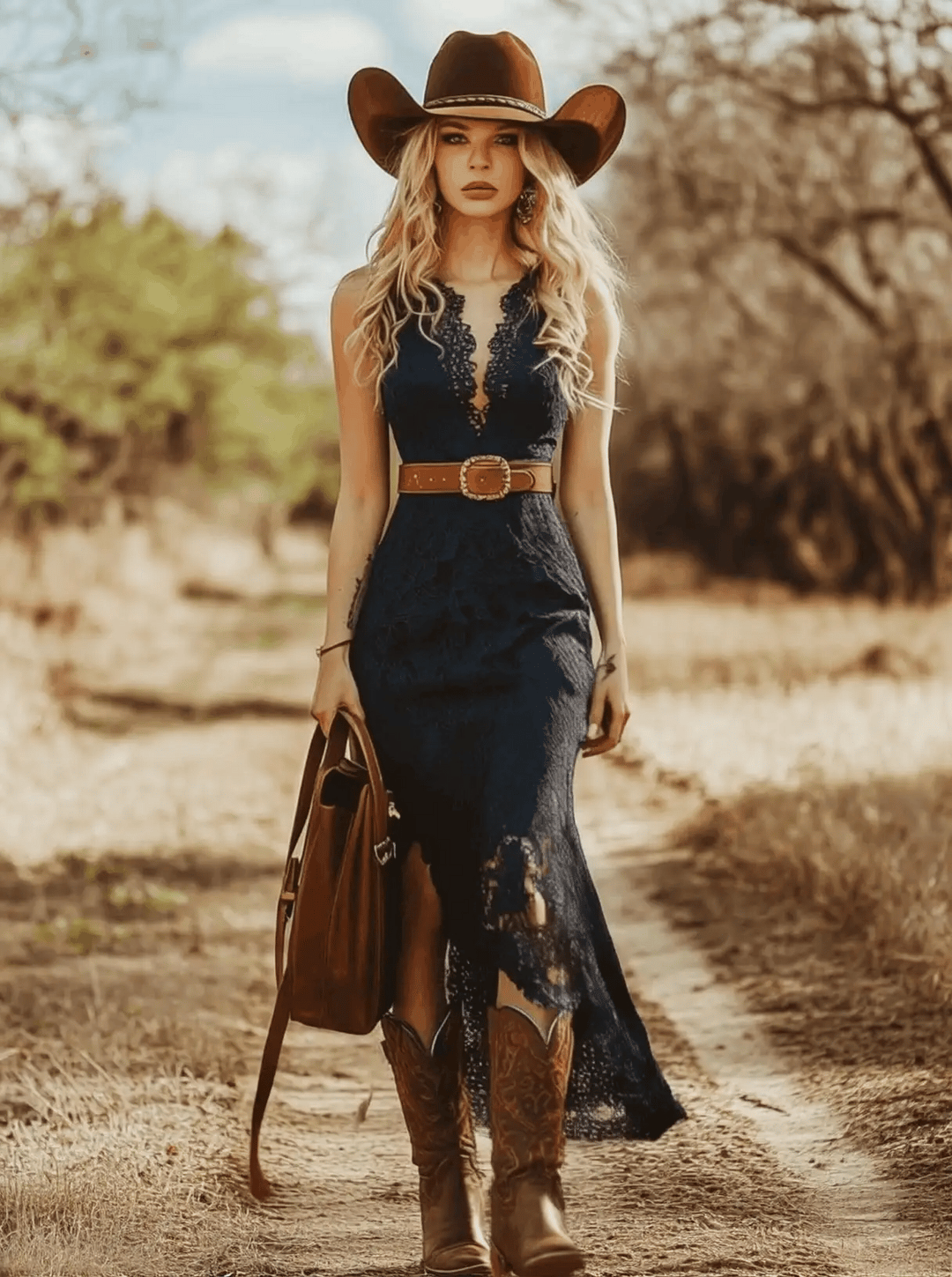 Women's Summer Midi Dress in blue