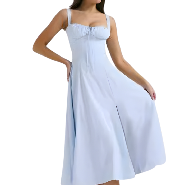 MATILDA™ – Elegant Ruched Corset Midi Dress