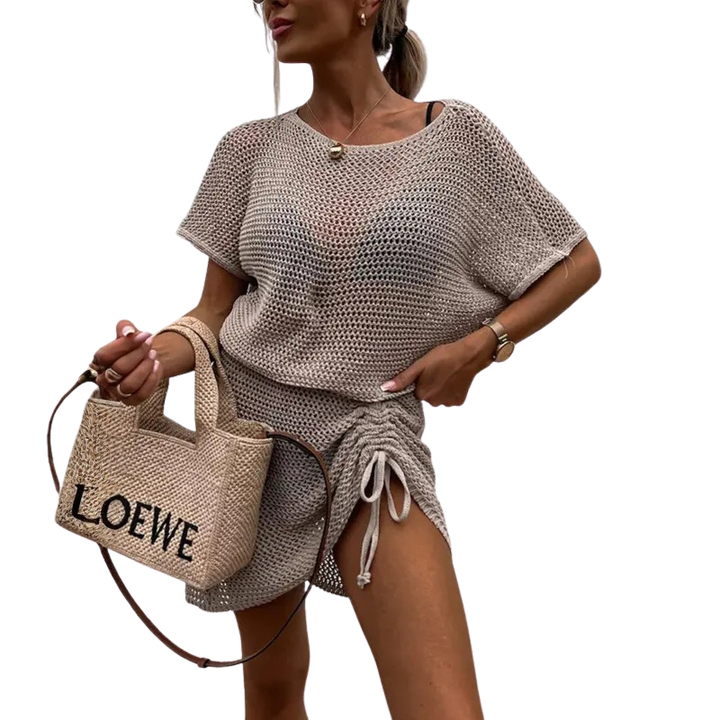 LOWANNA™ – Minimalist Casual Dress with Drawstring Waist