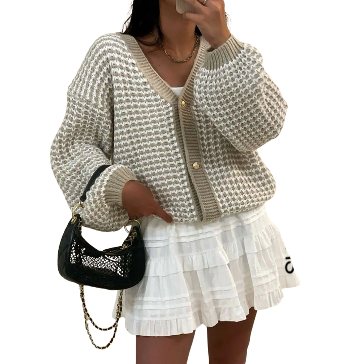 MADIE™ – Cozy Colorblock Button Cardigan Sweater