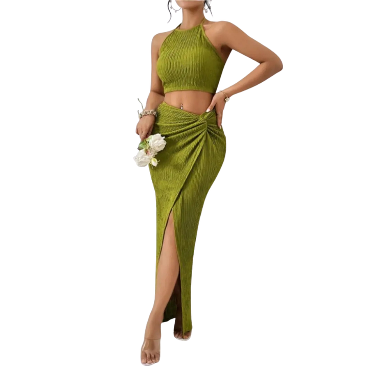 ADIE™ – Chic Crop Top and Split Hem Skirt Set