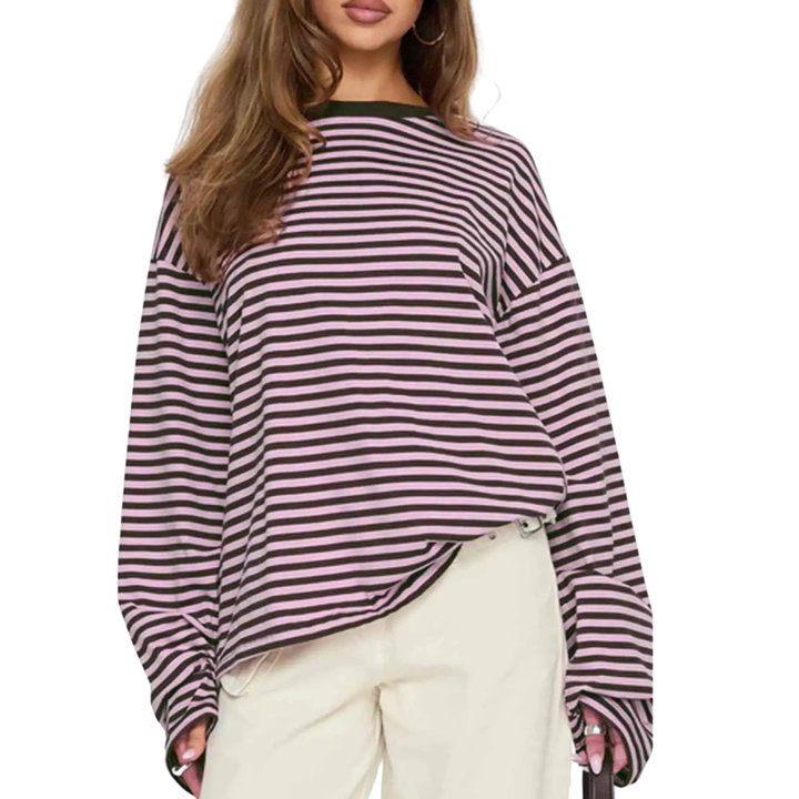 VIENNE™ – Fashionable Striped Long-Sleeve T-Shirt