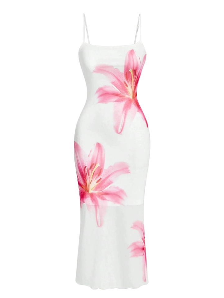 EVARA™ – Elegant Floral Cami Bodycon Dress