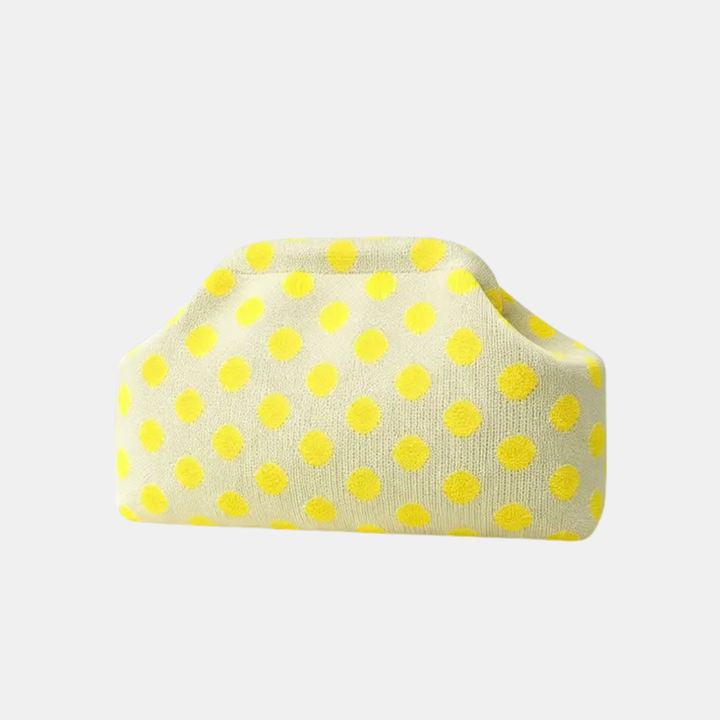 Women's Clutch Bag in yellow polka dot
