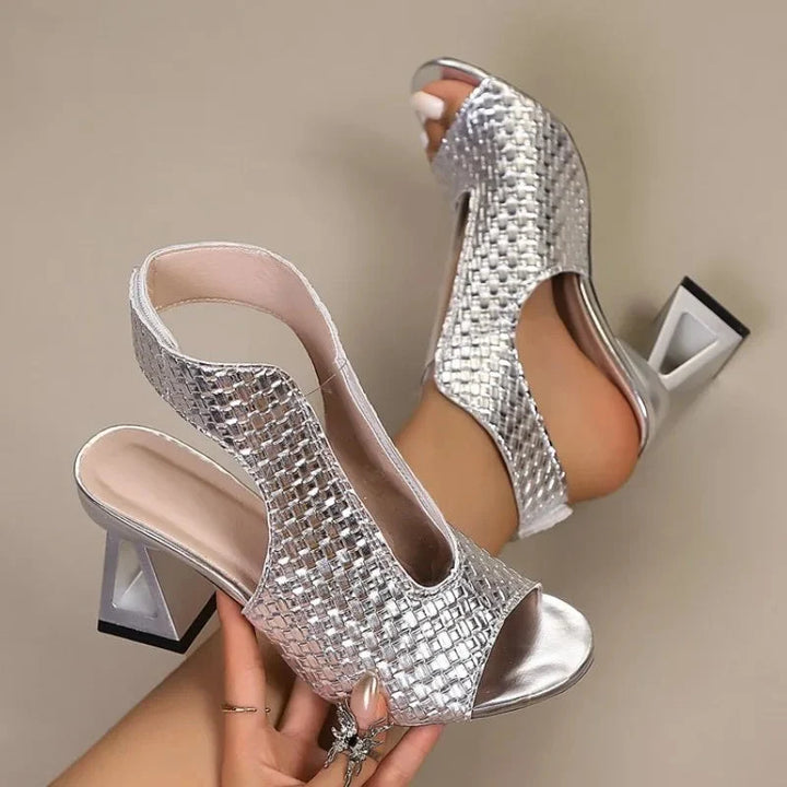 Women's Block Heel Heels in silver