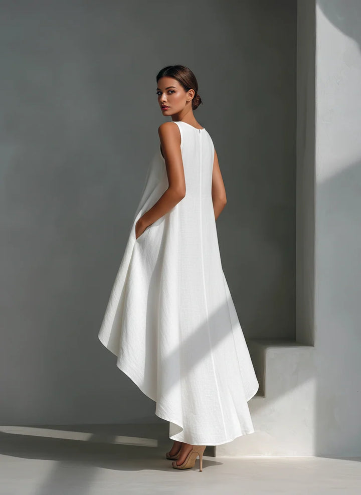 Women's Linen Dress in white