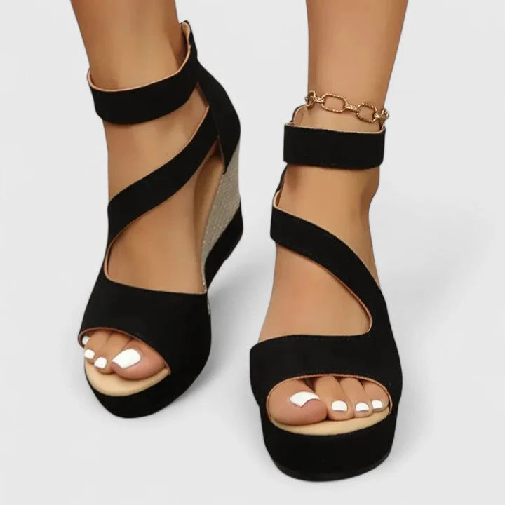 Women's Orthopedic Platform Sandals in black