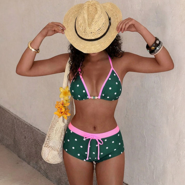 Women's Polka Dot Bikini in green