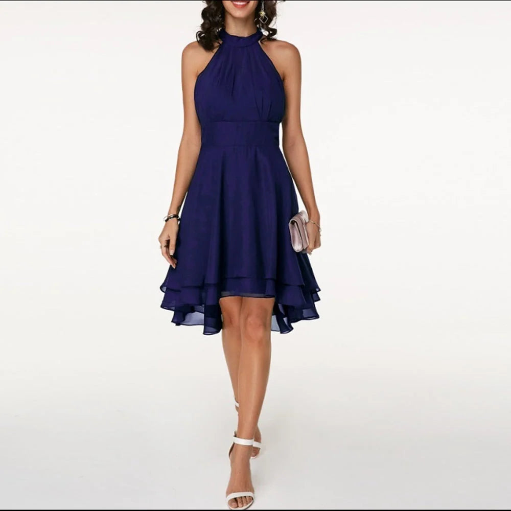 Women's Halter Neck Dress in navy