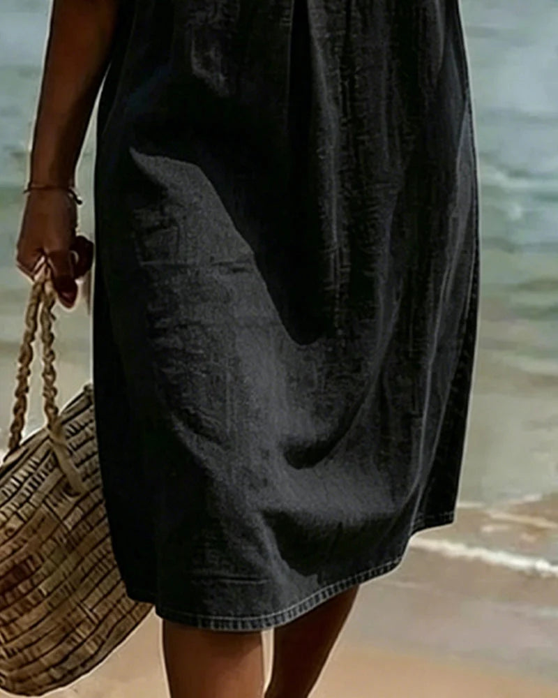 Women's Summer Midi Dress in black