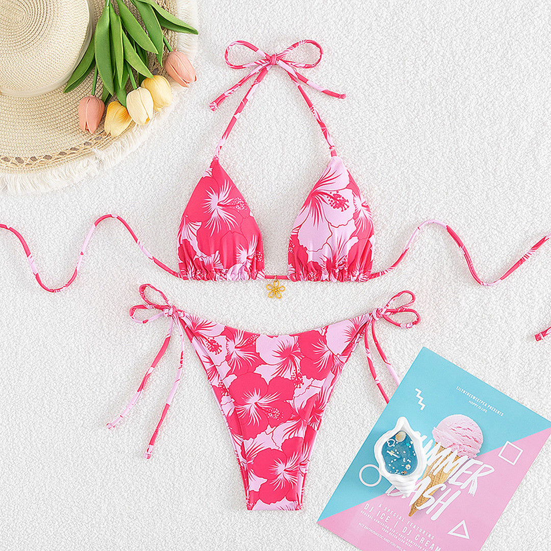 Women's String Bikini in rose pink