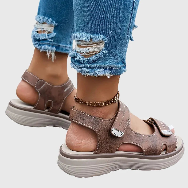 Women's Orthopedic Platform Sandals in brown