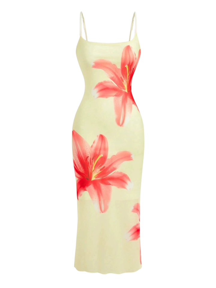 EVARA™ – Elegant Floral Cami Bodycon Dress