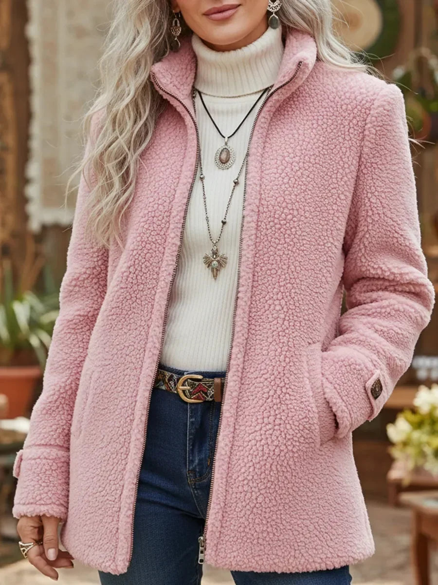 Women's Fleece Coat in pink