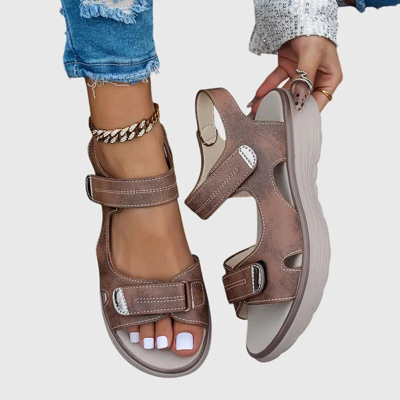 Women's Orthopedic Platform Sandals in brown