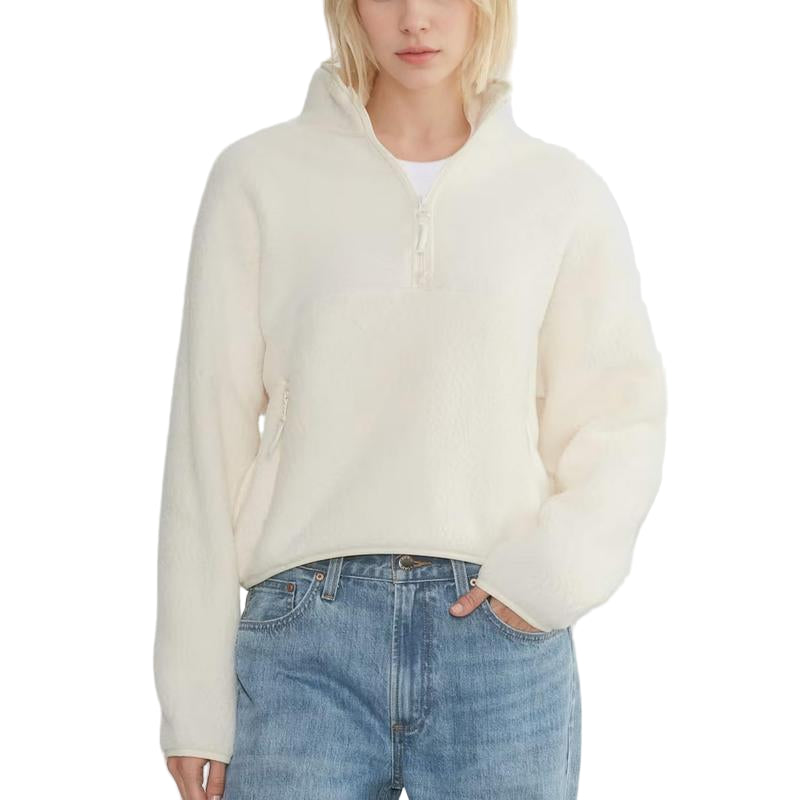ALICE™ - Fuzzy Warm Half-Zip Cropped Fleece Pullover