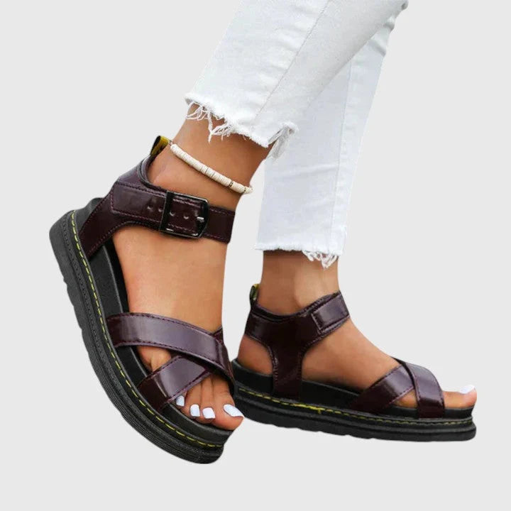 Women's Orthopedic Platform Sandals in brown