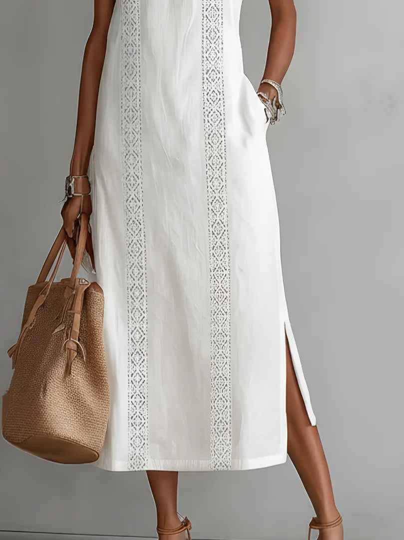 Women's Midi Summer Dress in white