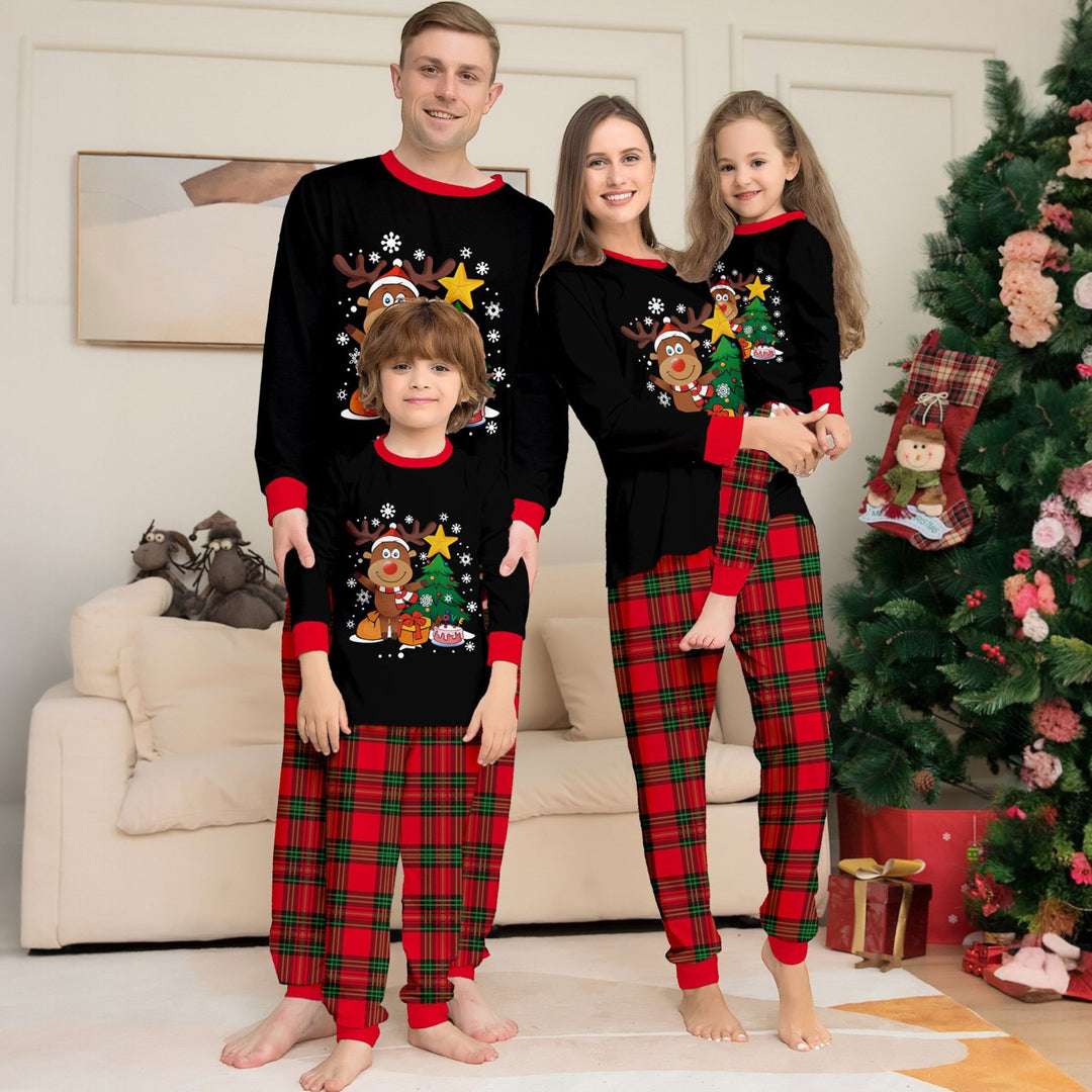 Family Matching Christmas PJs in black