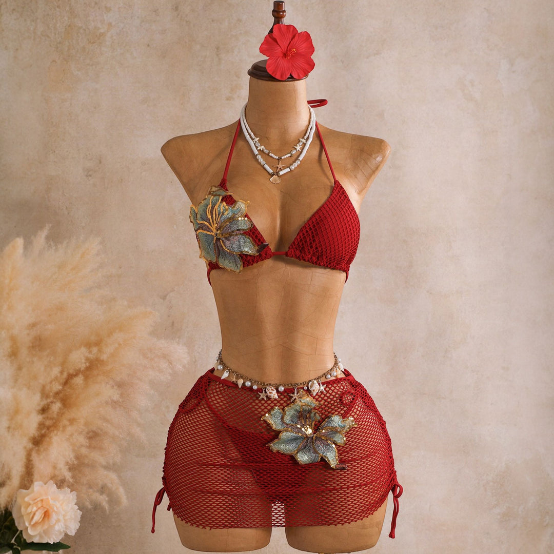 Women's String Bikini in burgundy
