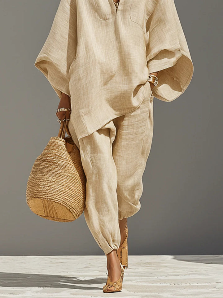 Women's Linen Set in beige