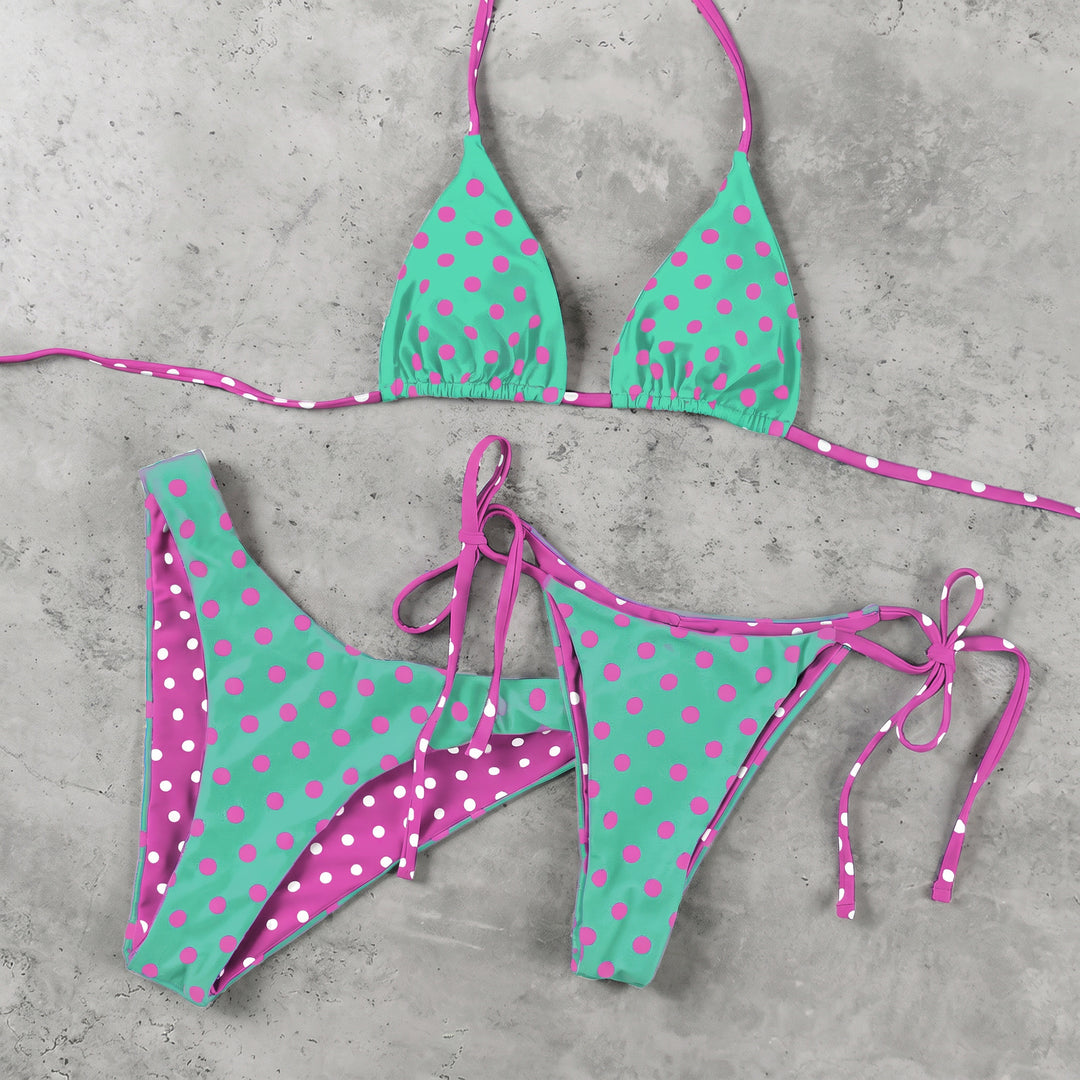 Women's Polka Dot Bikini in green