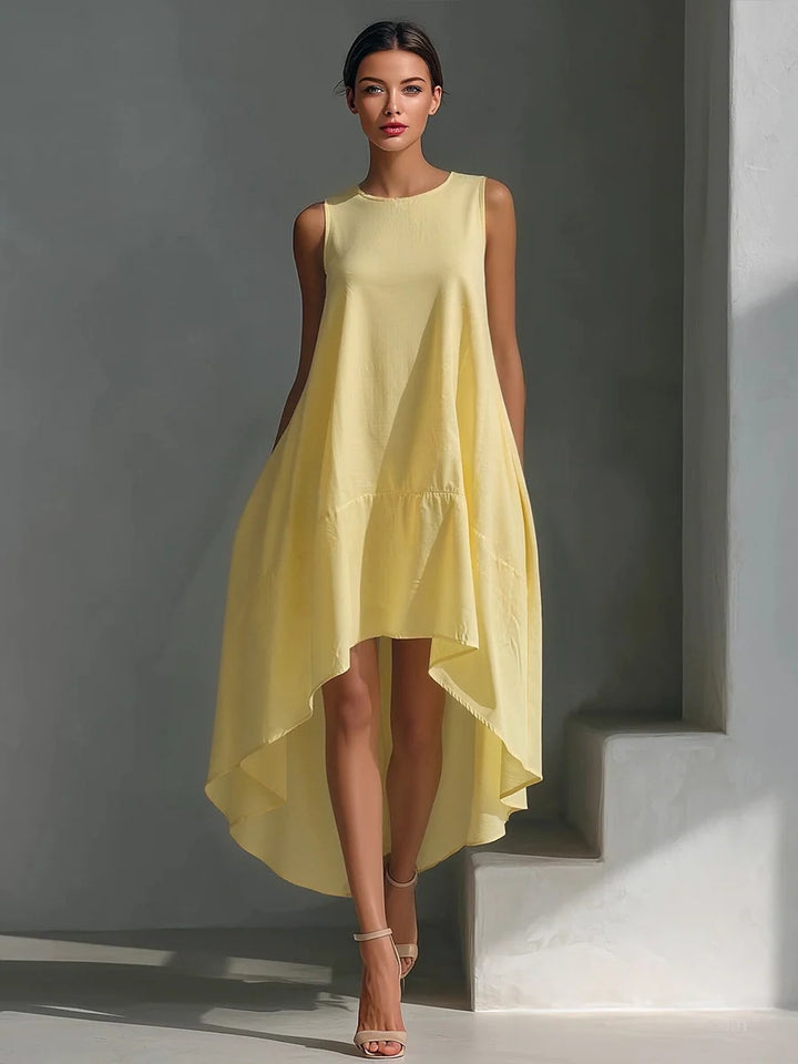 Women's Linen Dress in yellow