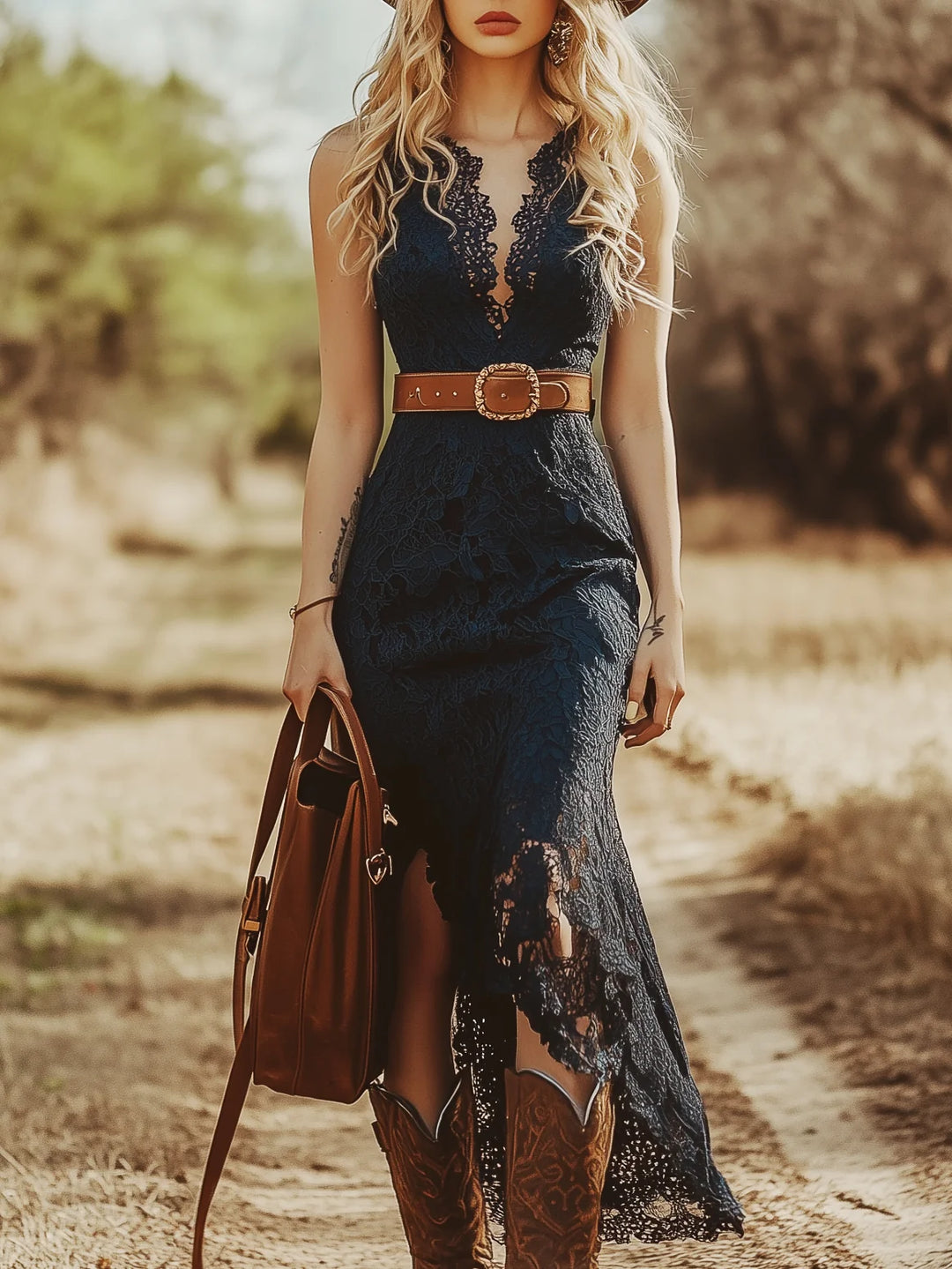 Women's Summer Midi Dress in blue
