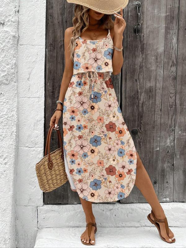 BLYTE™ - All-Over Print Tie-Front Cami Dress for Summer Vibes