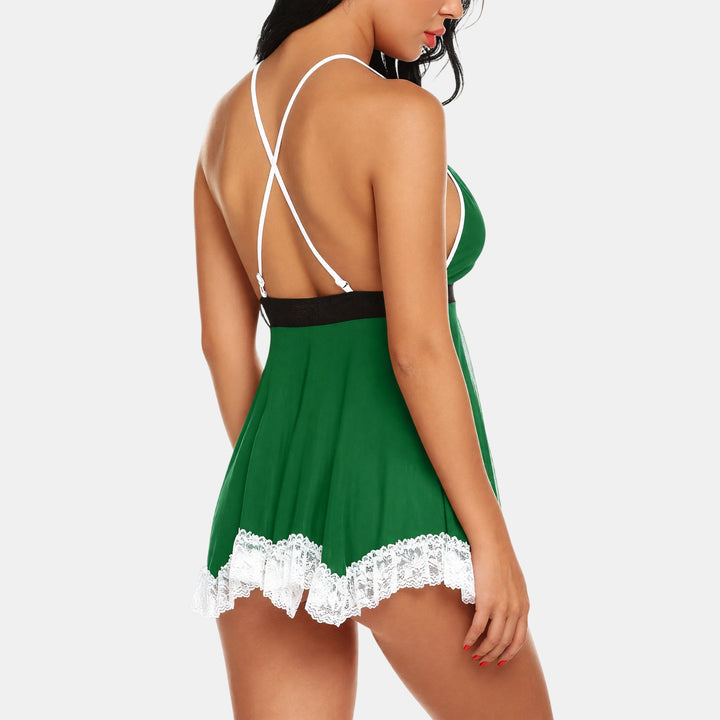 Women's Sexiest See Through Lingerie, Negligee Lace Christmas Cosplay