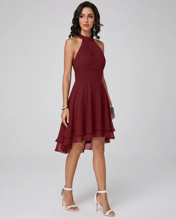 Women's Halter Neck Dress in red