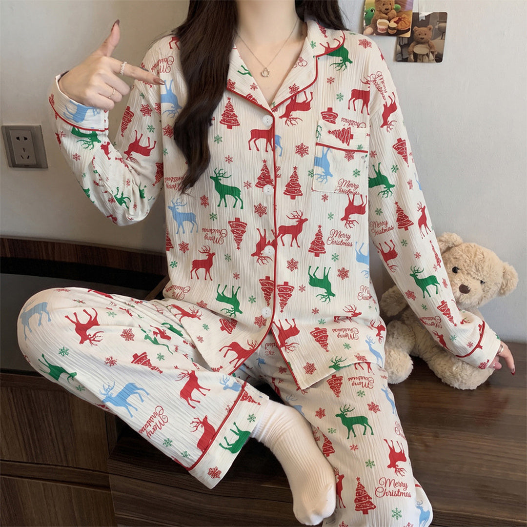 Women's Christmas PJs in white