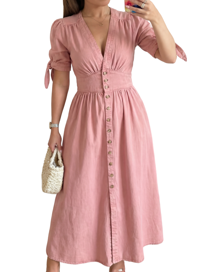 ARMI™ – Casual Short Sleeve V Neck Dress – Rebecca & Ruby