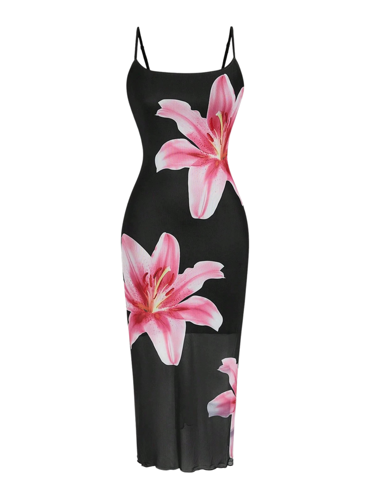 EVARA™ – Elegant Floral Cami Bodycon Dress